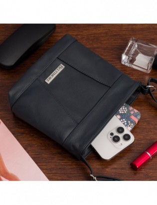 Torebka damska skórzana listonoszka mała premium klasyczna szara Beltimore L58 - zdjęcie 2