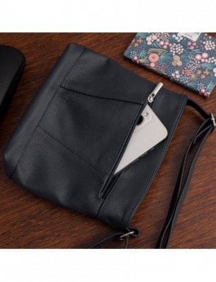 Torebka damska skórzana listonoszka mała premium klasyczna szara Beltimore L58 - zdjęcie 8