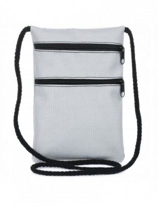 Saszetka na szyję etui mała paszportówka kodura jasno-szara I31 - zdjęcie 1