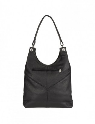 Czarna damska skórzana torebka worek na ramię Beltimore  970 - zdjęcie 5