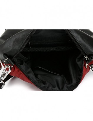 Bordowa Damska Torebka pikowana solidna oryginalna frędzel W91 - zdjęcie 4